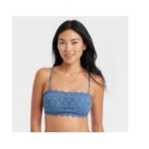 Auden Blue Lace Wirefree Bralette Bra - Picture 3 of 5